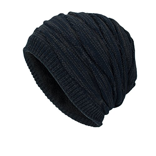 DD UP Winter Beanie Hat Men Warm Knit Long Slouch Skull Cap Thermal with Soft Fleece Lining