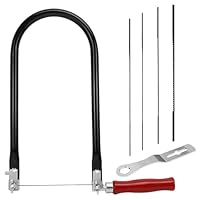 Laubsäge Set inkl. 4 Sägeblätter(4#6#8#10#) Montageschlüssel und Laubsägebogen für Metall und Holz Eisensäge Klein 360 Grad Drehbar mit Holzgriff Laubsäge Präzise Schnitte Feinsäge Holzarbeiten