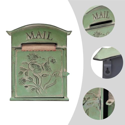 Boîte aux lettres vintage murale verte : la solution déco pour entrée triste