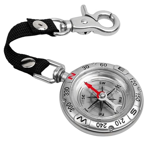 Boussole portable vintage pour alpinisme et randonnée, avec haute précision et mousqueton