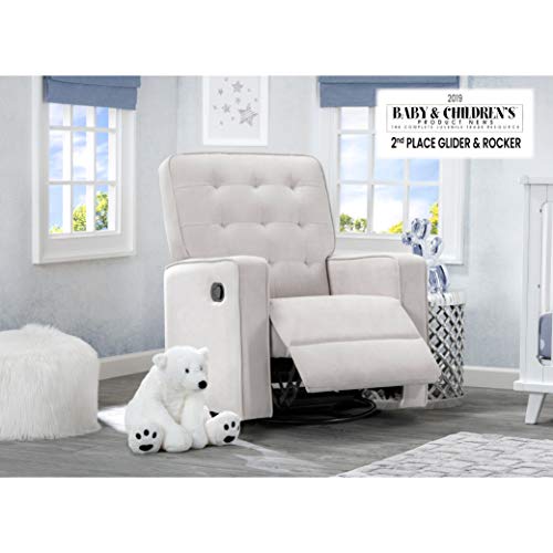 Delta Children Gavin Recliner Glider Swivel Chair Featuring Livesmart Fabric By Culp - Stain-Resistant, Repels Moisture, Kid & Pet-Friendly Fabric, Linen #TOP1
