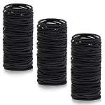 Anezus 250 Pcs Black Elastics Small Hair Ties Elastics Small Hair Rubber Bands Accessories Ponytail Holders for Women Girls Baby Toddlers Men with Thick Straight Curly Hair, 3 mm