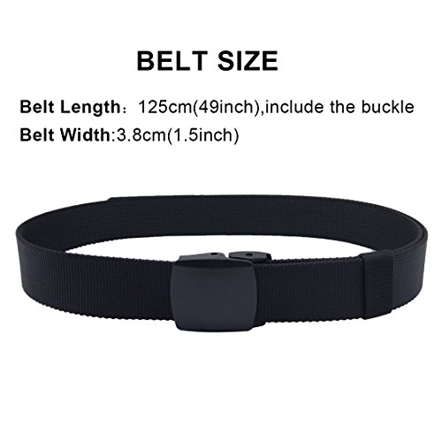 Image of WYuZe Men's Military Tactical Web Belt, Casual Nylon Webbing with No Metal Buckle