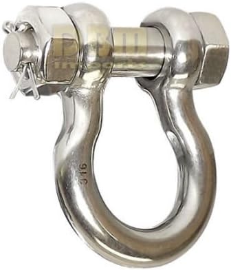 5 PC 3/8" Bolt Pin Anchor Shackle Stainless Steel SS 316 Marine Rigging Paracord