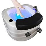 STWBHW Fußbad for Pediküre, Fußmassagebad, tragbare Fußbadewanne, Bunte LED-Lichter, Warm- und Kaltwassereinstellung, tiefes Fußbad kann zur Entspannung und Fußpflege automatisch ablaufen