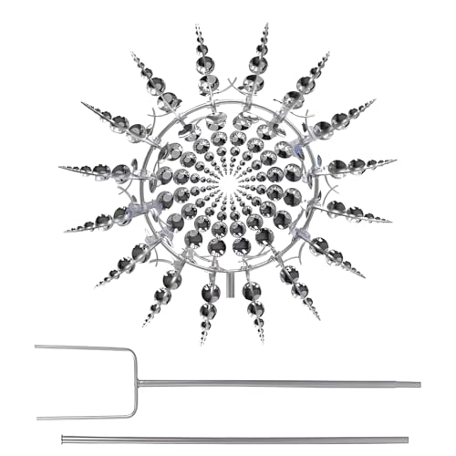 SYFUNLV Windmühle Aus Metall,Magische Windmühle,3D Windbetriebene Kinetische Windrad Garten Metall,Rostfrei Gartenstecker Windspiel,für Terrasse Rasen Garten Innenhof Landschaft Dekoration (Stil 3)