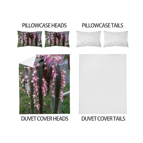 Housse de couette imprimé 3D fleurs literie microfibre hypoallergénique