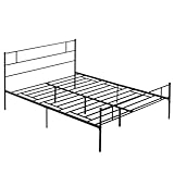 HOMCOM Mueble Estructura de cama de matrimonio de 165 x 211 x 100 cm, negro