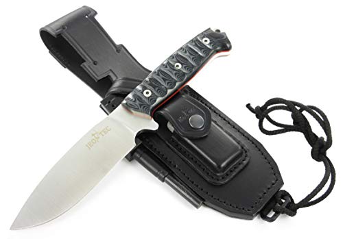 JEO-TEC NÂº1 The ONE Bushcraft Survival Hunting Camping Knife - BOHLER N690C Stainless Steel, Multi-positioned Leather Sheath - Handmade