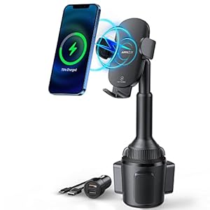 Cup Holder Phone Mount Wireless Car Charger 15W Qi Fast Charging Cup Holder Adjustable Cupholder Phone Holder Charger…