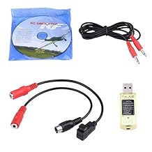 Asixx RC Simulator, 36 in 1 RC USB Simulator with Cables for Real Flight G7 / G6 / G5, Reflex XTR, Phoenix 4 E2HG, Aero Fly and FMS, 3 Patch Cord Cables, 1 Simulator Software DVD