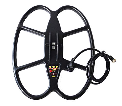Detech Bobine de Recherche 18"x15" SEF Double Elliptique Détecteur De Métaux Recherche Bobine Relic Striker Bobine Detecteur De Metaux DD Recherche Bobine avec Couvercle de Bobine Cover