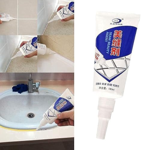 Image of COVACURE Tiles Gap Filler Waterproof Sealant | White Cement Tube To Fill Tiles Gap | Tile Gap Filler Tube For Kitchen & Bathroom | Grouting Paste For Tiles | Gap Filler For Wall And Joints (1, 180 ML)