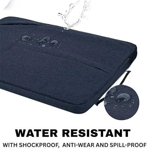 Image of Dyazo 15-15.6 Inch Laptop Sleeve Bag with Three Front Pocket | Water Resistant & Shockproof Protective Cover with Charger Pouch | Compatible for Dell, HP, MacBook, Lenovo, Asus, Acer & More (Blue)