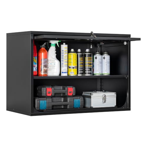 Metal Storage Cabinet with Locking Door - Black