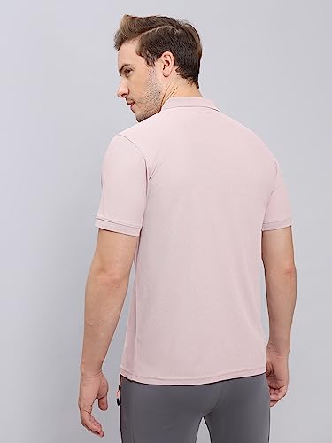 Image of TECHNOSPORT Men's Polyester Slim Fit Self-Design Short Sleeve Polo Matpiq T-Shirt with Anti Microbial, Techno Dry for Regular and Casual Use