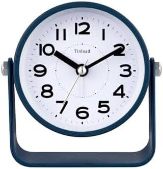 Analog Alarm Clock for Bedroom, Silent Non-Ticking Quartz Movemen...