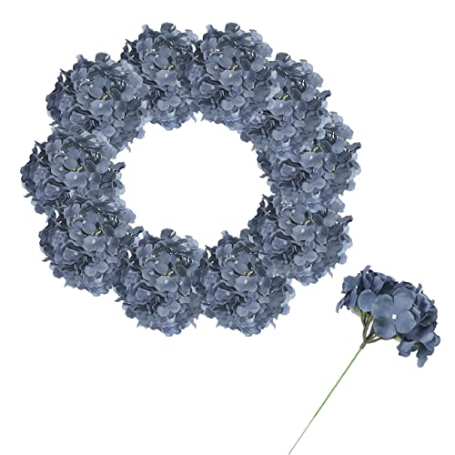 Alifst 10 Pack Silk Hydrangea Heads With Stems For Diy Wedding Bouquets Centerpieces Arrangements Party Baby Shower Home Decorations (Dusty Blue) #TOP5