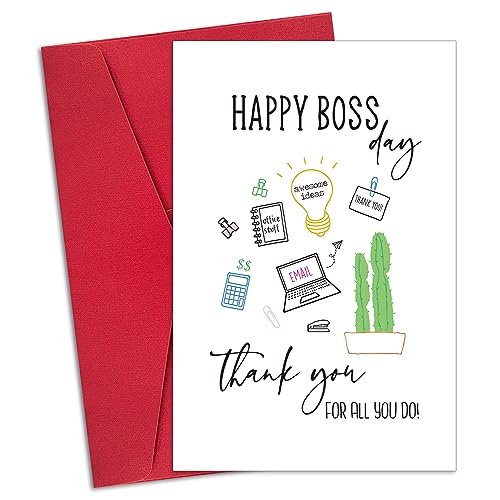 Ogeby Funny Boss’s Day Gifts for Men Women, Happy Boss’s Day Card for Him Her, Boss Thank You Card Gift from Employee Staff