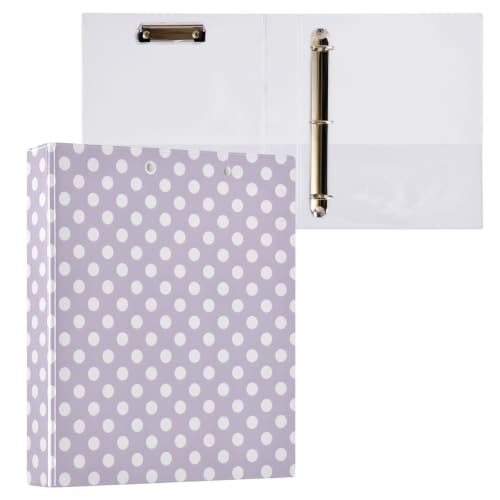 ALAZA Polka Dot Lovely Cute 3 Ring Binder Holds of 200 Sheets Fits Letter Sized Paper D-Ring Organizer for School Home Work Office Supplies 2 Pack