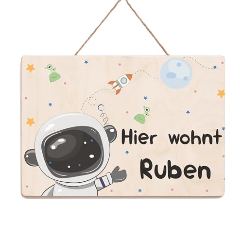 Holzura Namensschild Kinderzimmer Personalisierte Geschenke Baby Zimmer, Namensschilder für das Kinderzimmer Deko, Türschild personalisiert mit Namen, Türschild Kinderzimmer