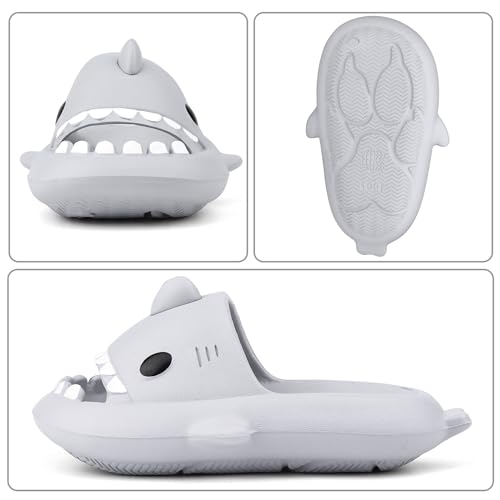 Image of Kids Shark Cloud Slides | Boys Girls Slip On Sandals | Toddler Beach Slippers | Youth Fish Flip Flops Pool Shower Shoes