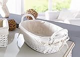 Dekoleidenschaft ovales Weidenkörbchen, weiß, mit Creme-farbener...