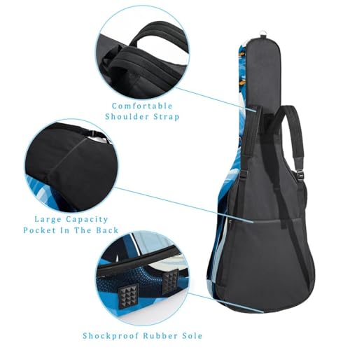Housse de transport guitare étanche à motif pingouin multicolore - 3