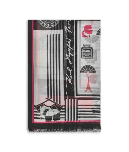 KARL LAGERFELD Womens Icon Graphics Scarf Scarf2