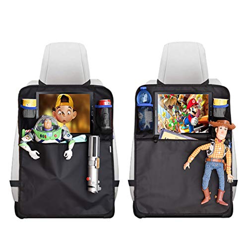 Proteggi Sedili Per Auto 2 Pezzi New 2020 Protezione Sedile Auto Bambini Organizer Impermeabile Supporto Tablet Organizzatore Universale Multitasca Coprisedile Portaoggetti Accessori Auto Cuciture Blu