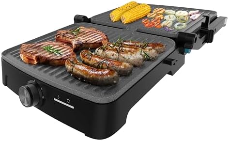 Cecotec Rock'nGrill 2000 Full Open Griglia Elettrica 2000W Apertura 180° Antiaderente RockStone