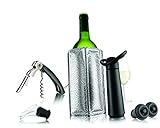 Regalo ideal Vacu Vin Essentials Set de Vino, Negro, 16x8x20 cm, 6 Unidades