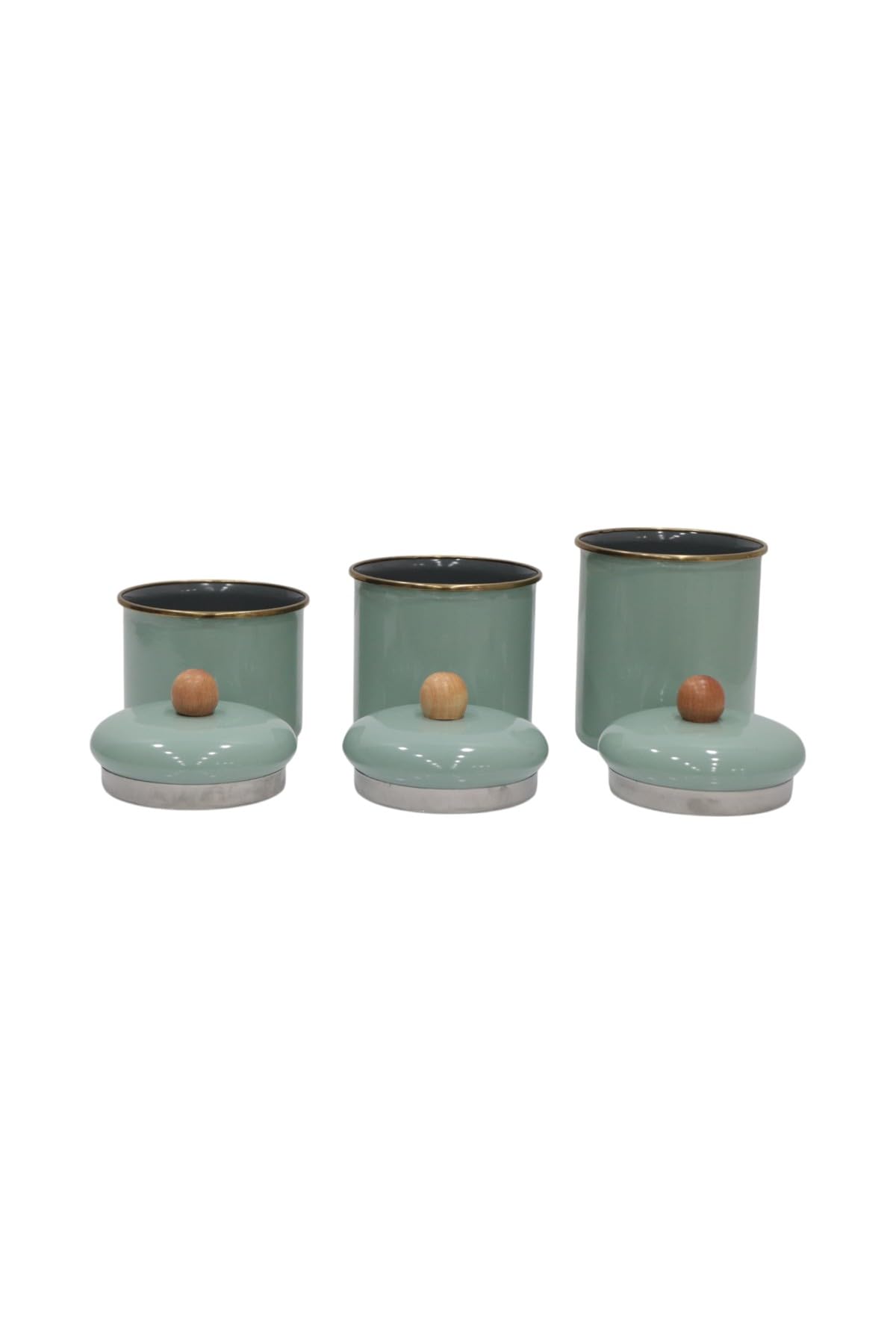 PR Home Soft Green Emaye Baharatlık Seti 3lü