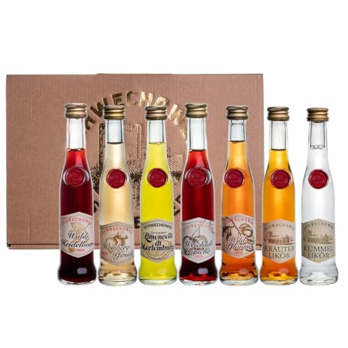 Alkohol Präsent Kleine Liköre - zum verschenken - Geschenkset/Schnapsgeschenk - Liköre aus der Schwechower Brennerei - kleine Flaschen - Gastgeschenk (1229) - Nr.: 11794