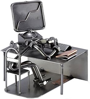 Steelman24 I Nuts and bolts sculpture Sleeping At The Office I Handmade ornaments I Made in Germany I I Metal figurine