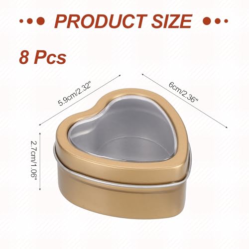Boîtes à bougies étanches avec couvercle transparent en métal 8x - 2