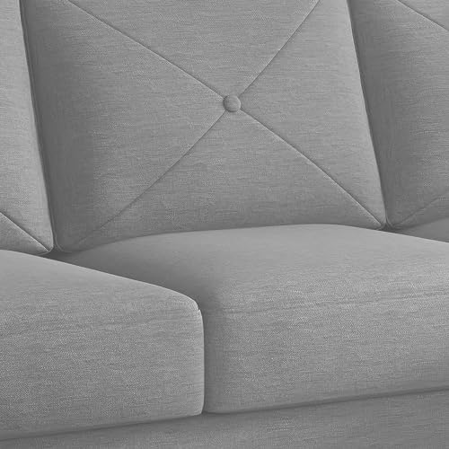 Image of Baloney RHS 4 Seater L Shape Sofa Set for Living Room (Grey Fabric) Premium Fabric Sofa