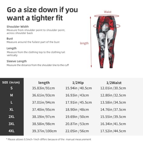Pantalones de yoga holgados para mujer con estampado de calavera rosa roja y leggings de descanso 5