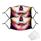 Loopardo Totenkopf Mundschutz Multifunktionstuch Halloween 3D Druck Maske Waschbar Winddicht Stoffmaske Atmungsaktiv Mund und Nasenschutz Motorrad Skull Motiv Bandana Halstuch Herren Damen
