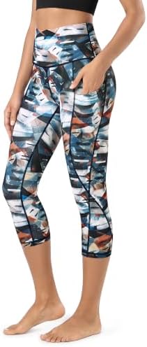 ODODOS High Waisted Pattern Yoga Capris