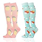 Calcetines de compresión médicos para hombres y mujeres: los calcetines de compresión combinan moda, tecnología y ciencia para promover la circulación, los calcetines de compresión de manga larga hasta la rodilla aseguran que el efecto de apoyo graduado sea toda la pantorrilla. Ideal para cualquier actividad