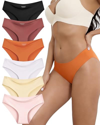 Gleedeal Womens Seamless Underwear No Show Stretch Bikini Panties No