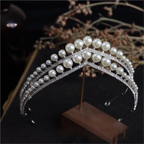 Tiaras de perlas de alta calidad y adornos de boda para el cabello 3