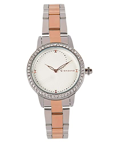 Image of Giordano Analog Diamond Studded Watch for Women With Metal Strap - Water Resistant, Elegant Ladies Wrist Watch to Compliment Your Look - Ideal Gift - GZ-60046