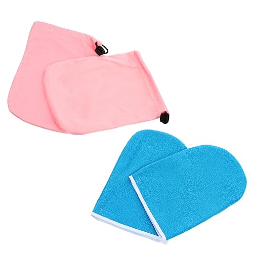 Ipetboom 2 Piezas de mano para el cuidado de la mano guante de la piel hand cream skincare cubierta de mano de cera de parafina cubierta de cera de parafina poliéster