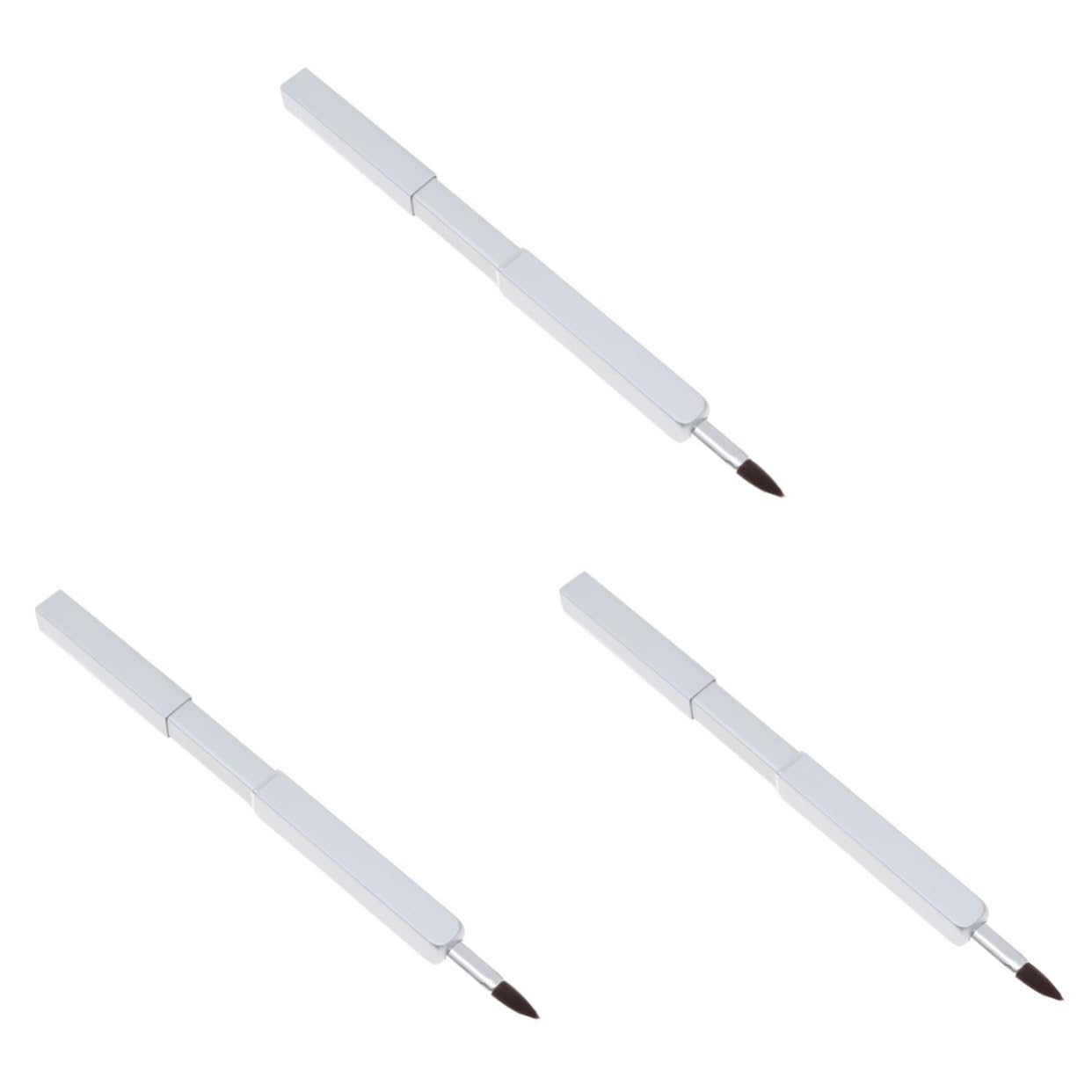 Mikinona 3pcs Synthetic Makeup Brush Set Portable Lip Brush Retractable Lipstick Applicator Professional Beauty Salon