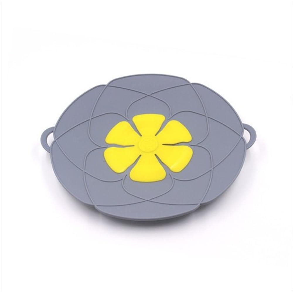 Shungong 2pcs Silicone Spill Stopper Lid Cover - 10.2 Inch Kitchen Cooking Tool For Boil Over Prevention(Gray Pot Lid)
