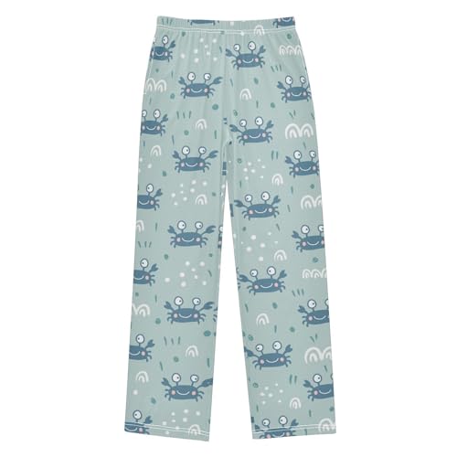 ZZXXB Lovely Crab Print Boys Long Pants Soft Trousers Elastic Waist Kids Lounge Bottoms with Pockets S-XL