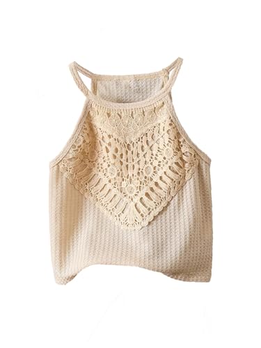 Girl's Hollow Out Boho Crochet Tops Sleeveless Knit Summer Halter Top