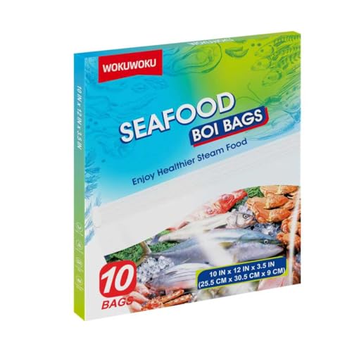 Seafood Boil Bags Small Size Boil Bag for Cooking Seafood Fish Crab Shrimp and Veggies - Cooking and Storage Bags (10 Small)
